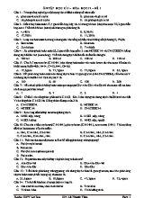 Đề ôn thi học kỳ 1 môn Hóa học 12 - Đề 1